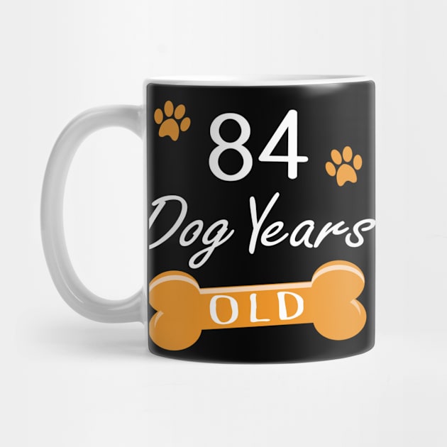 84 Dog Years Old Funny 12th Birthday Puppy Lover print by Grabitees